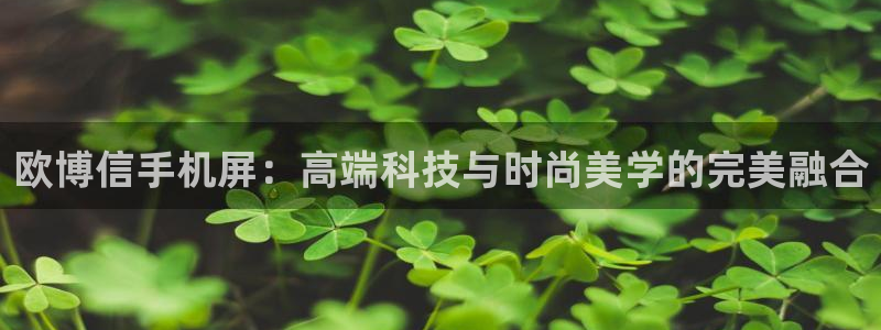 电子游戏门徒娱乐：欧博信手机屏：高端科技与时尚美学的完美融合
